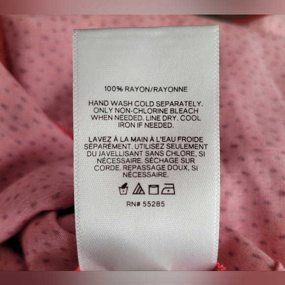 Express Coral Polka Dot Print VNeck Flutter Sleeve Ruffle Maxi Dress, Size M - Picture 9 of 10